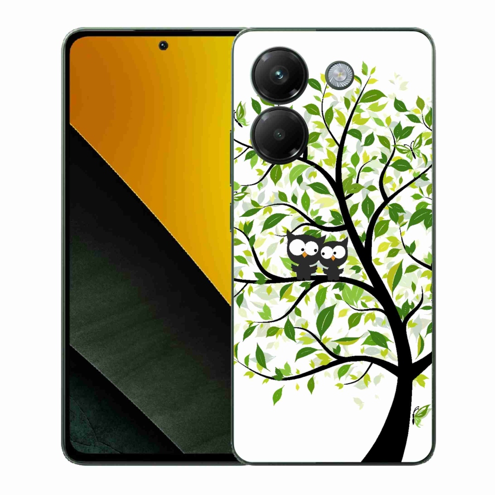 Gél borító mmCase a Xiaomi Poco M7 Pro 5G számára - baglyok a fán