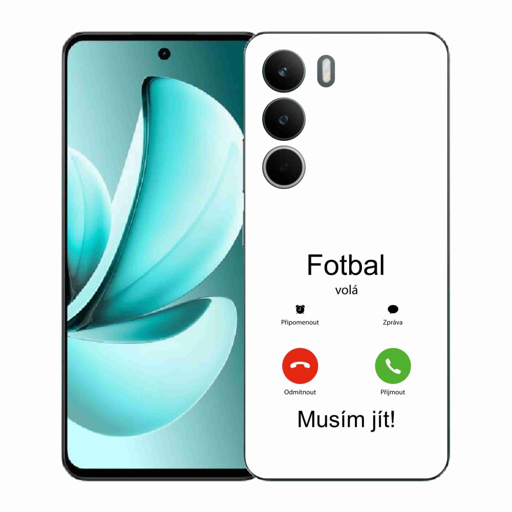 Gél borító mmCase a Realme C71-en - futballhívások fehér háttérrel