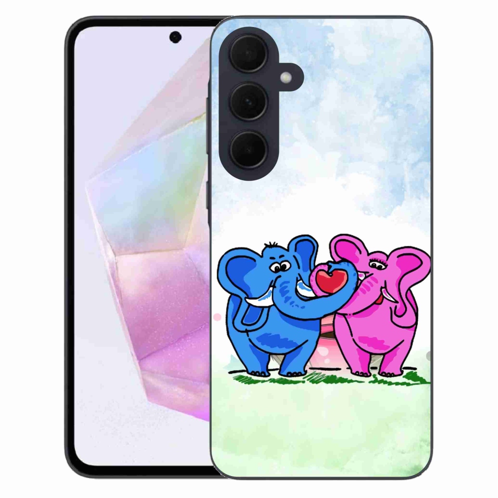Gél borítás mmCase Samsung Galaxy A35 5G - szerelmes elefántok