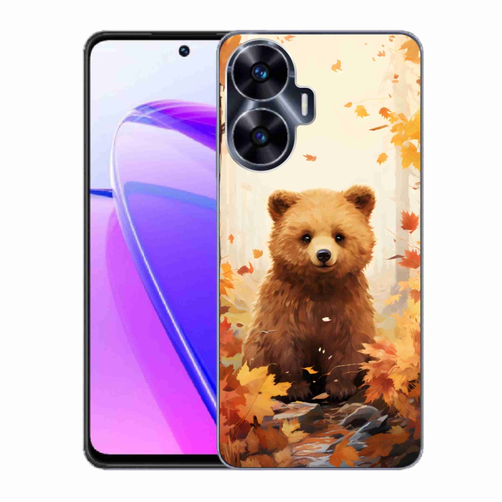 Gél borítás mmCase a Realme C55 készülékhez - medve az erdőben