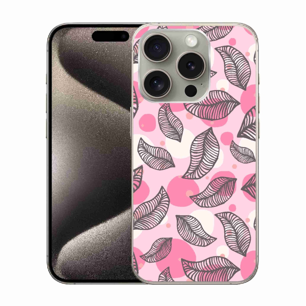 Zselés borítás mmCase iPhone 15 Pro készülékhez - rajzfilmes hulló levelek