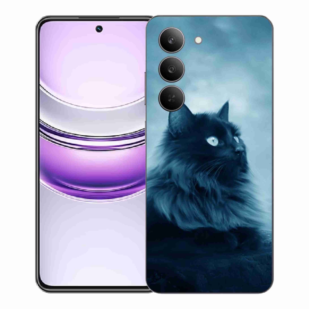 Zselés borítás mmCase a Realme 14x 5G készülékhez - fekete cat 1