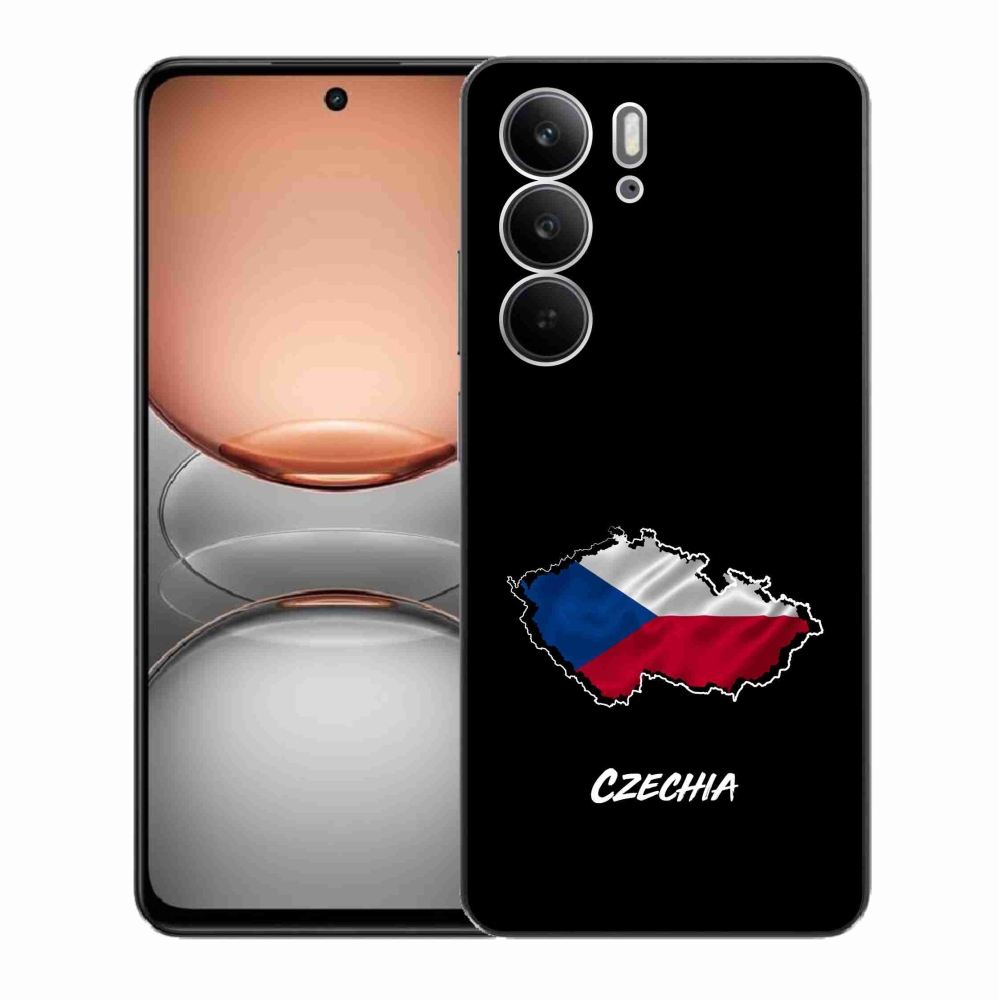 Gél borító mmCase a Realme C75 készülékhez - Csehország fekete háttér