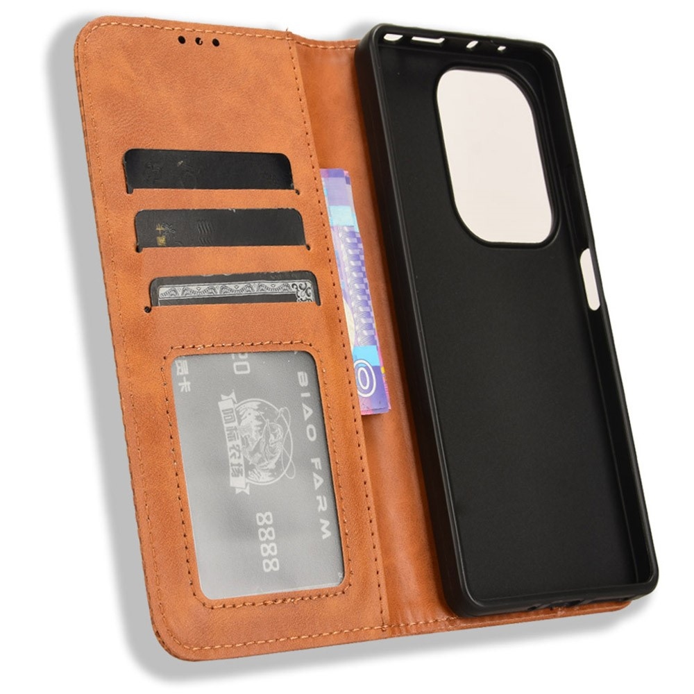 Vintage könyv tok Xiaomi Redmi Note 14S/Note 13 Pro 4G/Poco M6 Pro - barna színben