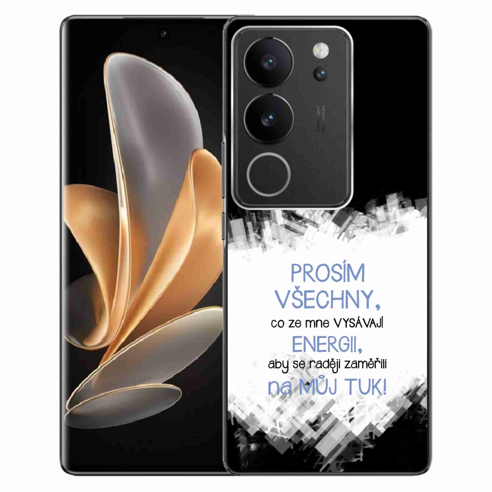 Gél borító mmCase a Vivo V29 5G készülékhez - vicces szöveg 1 kék