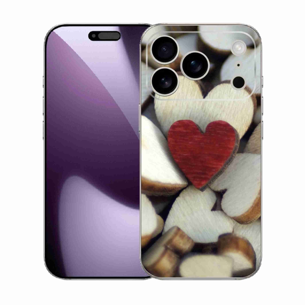 Zselés borítás mmCase iPhone 17 Pro készülékhez - gravírozott piros szív