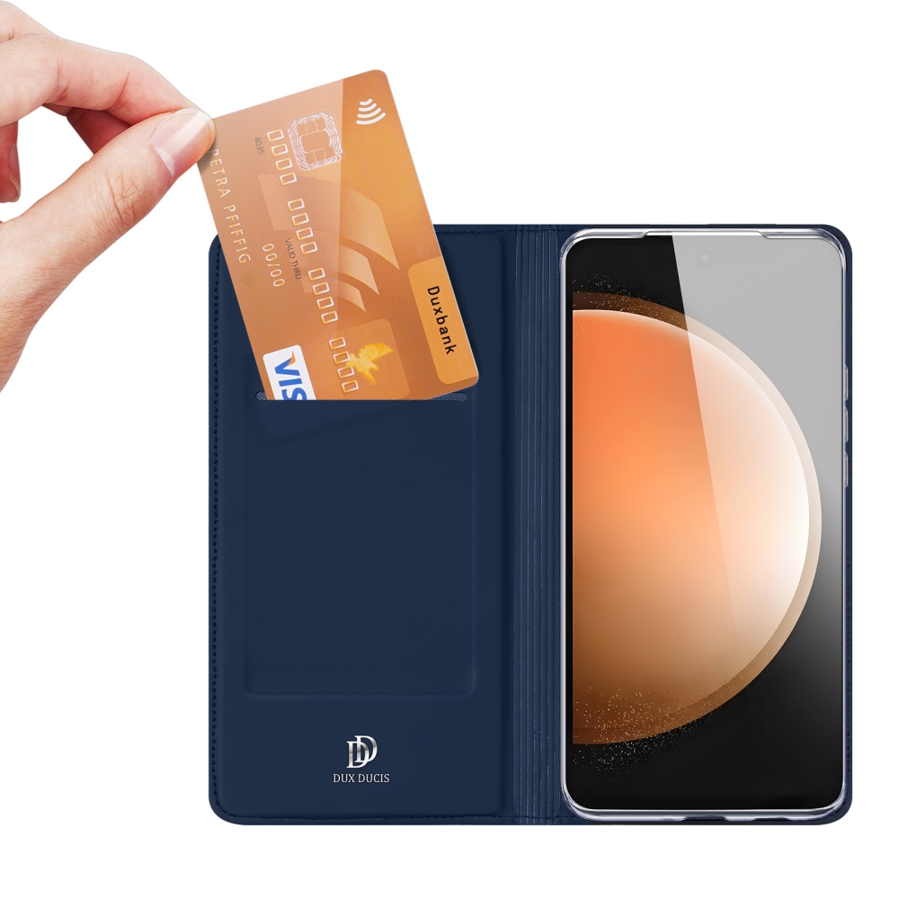 DUX könyvtáska Samsung Galaxy S25 FE készülékhez - sötétkék