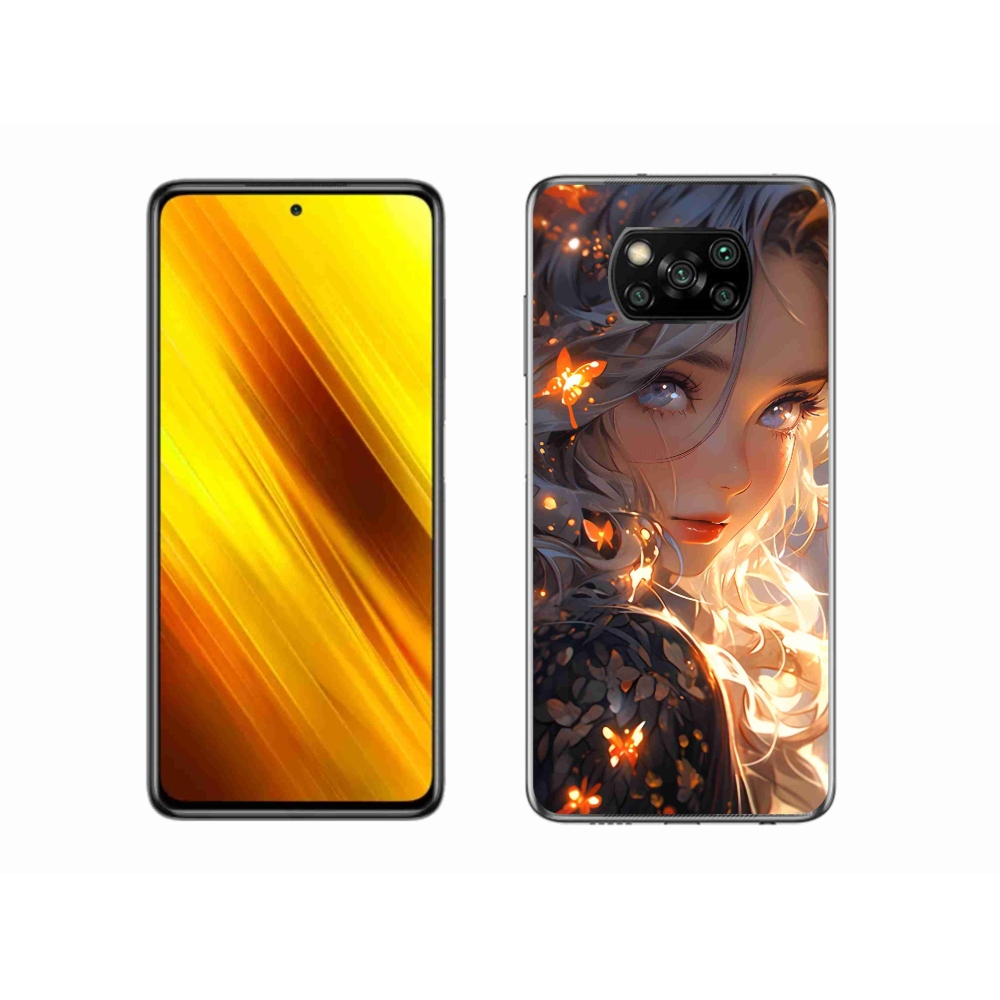 Gél borító mmCase a Xiaomi Poco X3-hoz - lány és pillangók