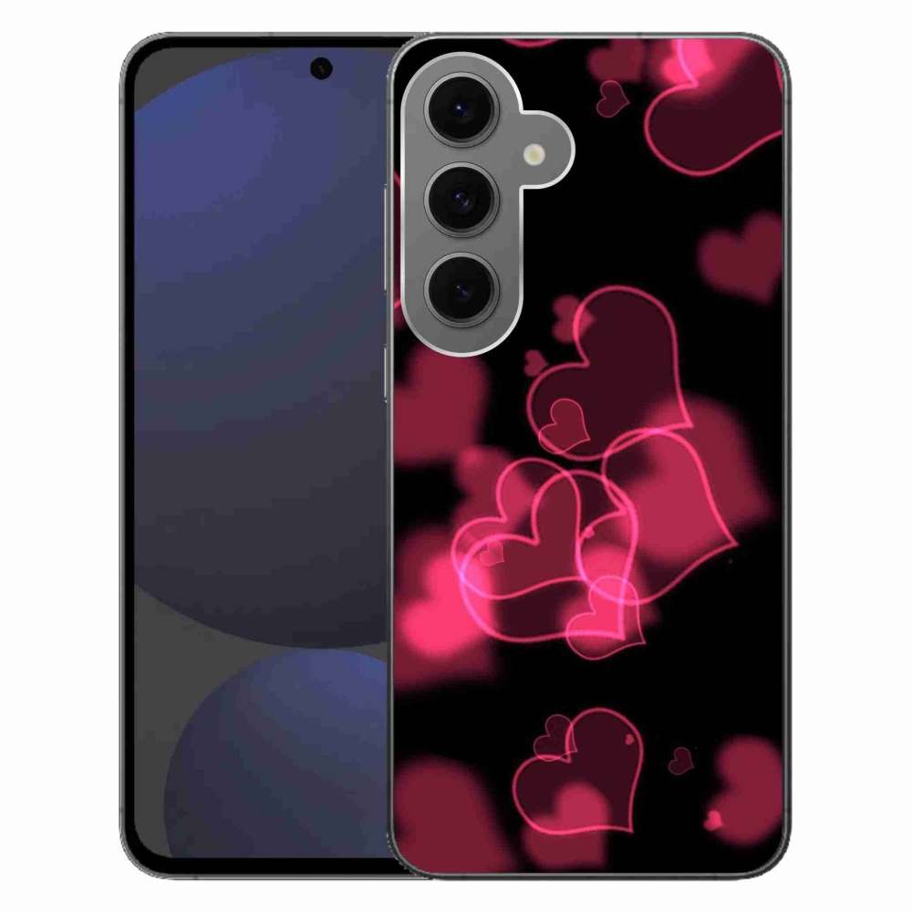 Gél védőhuzat mmCase Samsung Galaxy S24 FE készülékhez - piros szívek