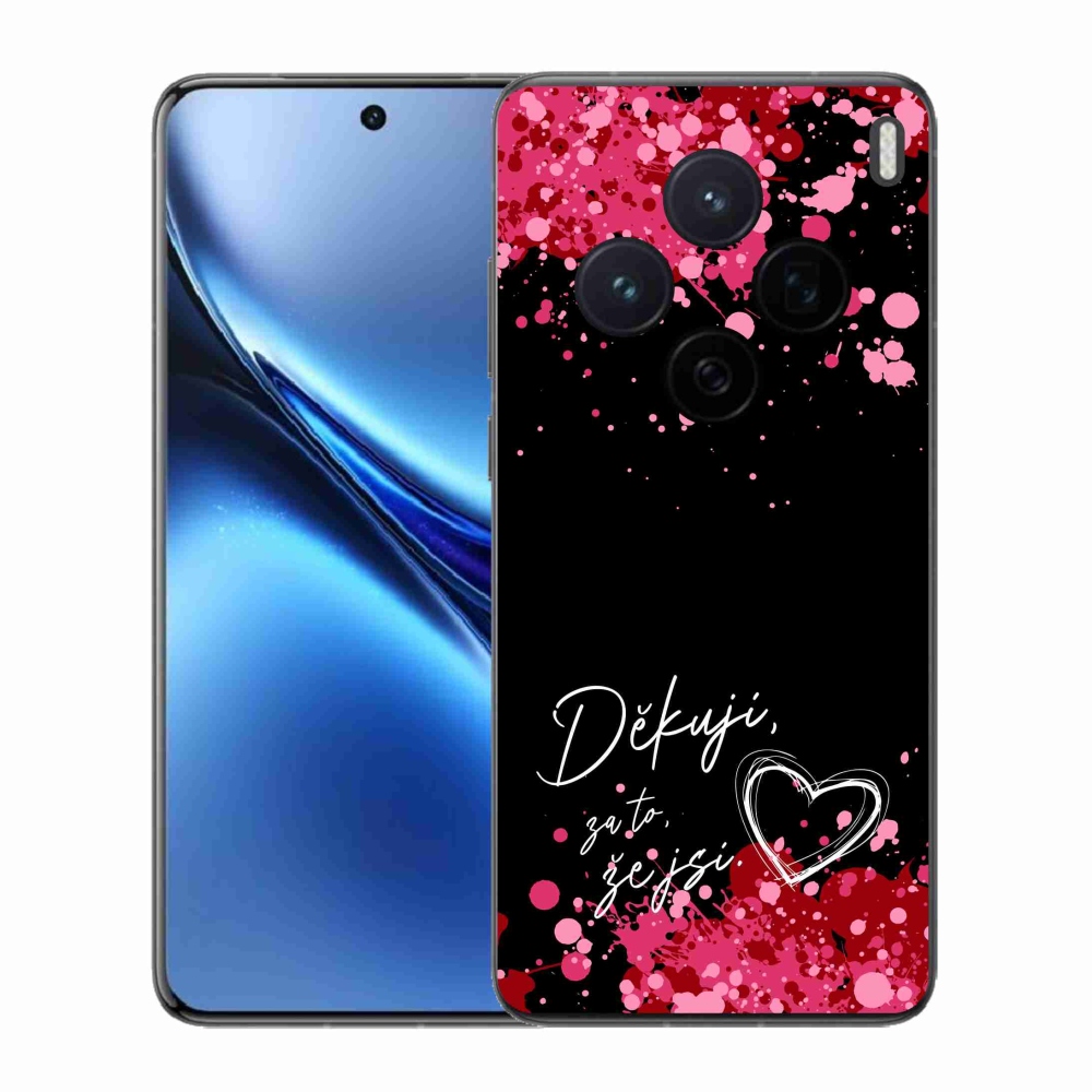 Gél borító mmCase a Vivo X200 5G készülékhez - szerelmes szöveg 2 fekete háttér