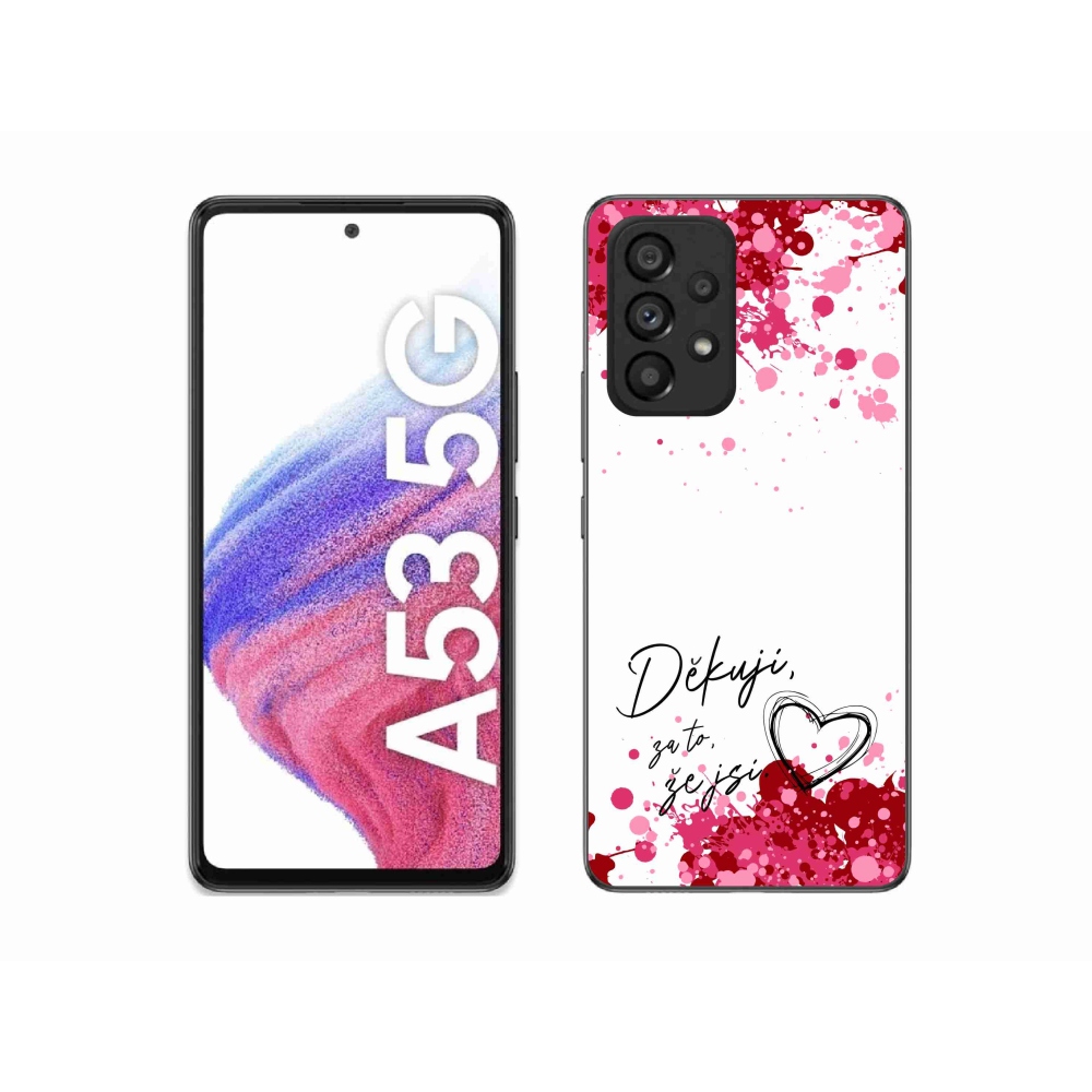 Gél borítás mmCase Samsung Galaxy A53 5G - text in love 2 fehér háttér