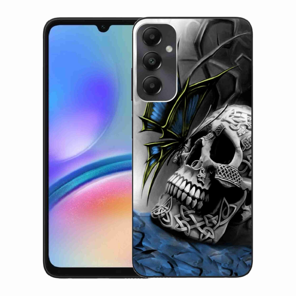 Gél borítás mmCase Samsung Galaxy A05s készülékhez - pillangó és koponya