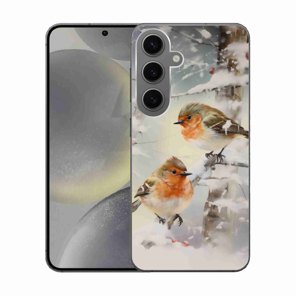 Gél borítás mmCase Samsung Galaxy S24 készülékhez - madarak télen
