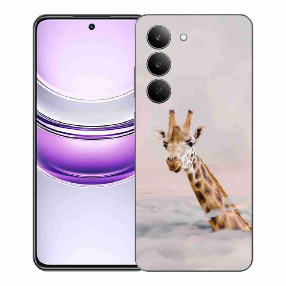 Gél borítás mmCase a Realme 14x 5G készülékhez - zsiráf a felhőkben