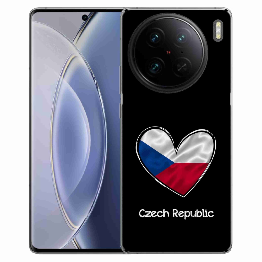 Gél borítás mmCase a Vivo X90 Pro - zászló szív fekete háttérrel