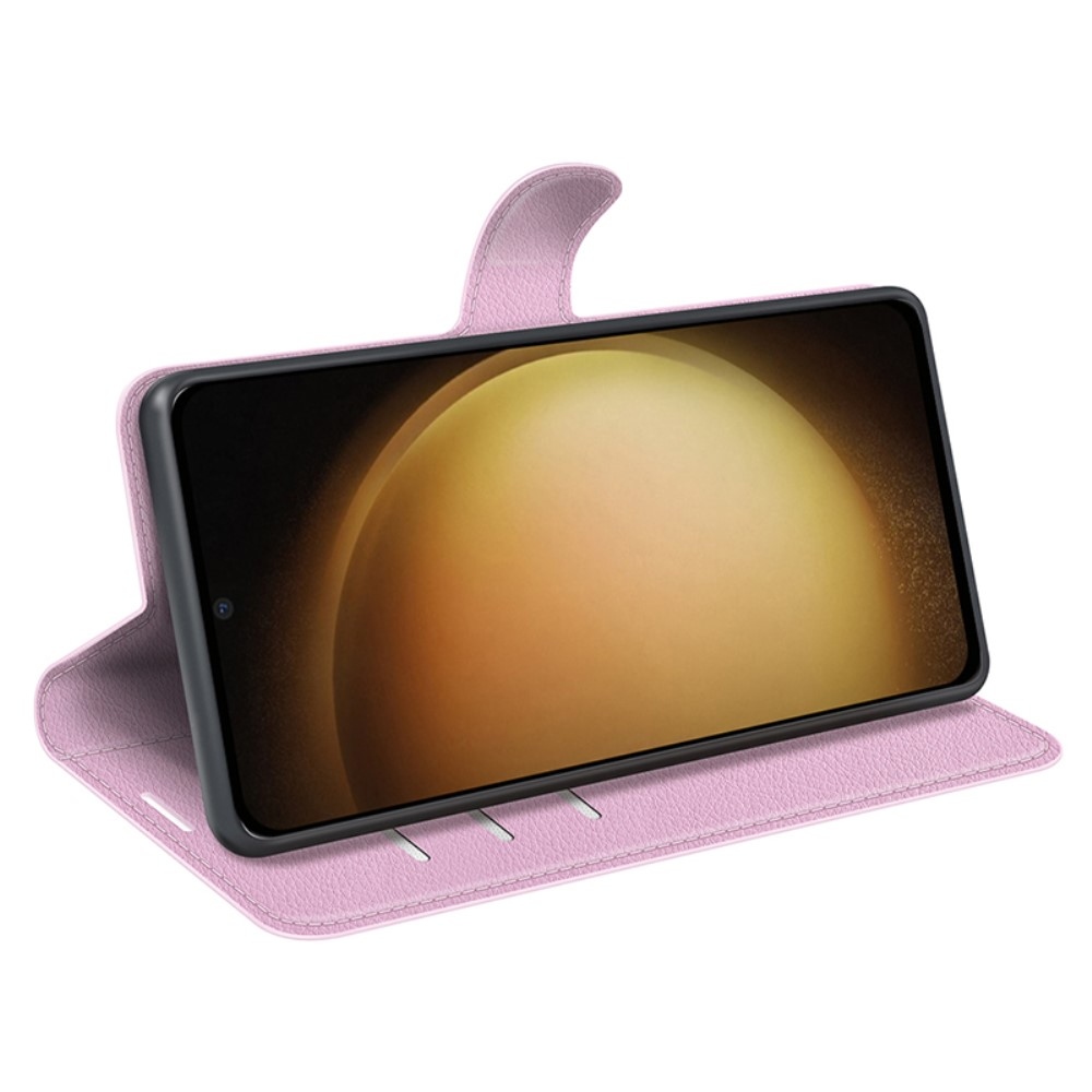 Litchi könyv tok Samsung Galaxy S24+ készülékhez - rózsaszín