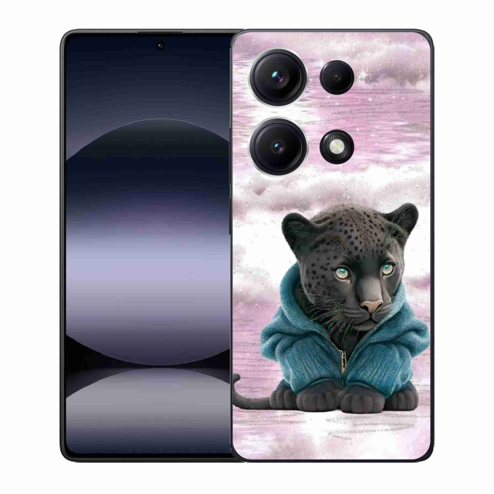 Gél borítás mmCase a Xiaomi Redmi Note 14S-hez - fekete párduc pulóverben