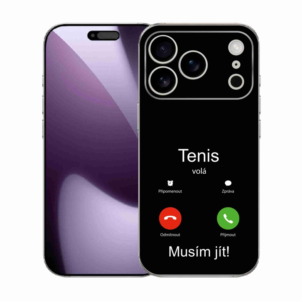 Gél borítás mmCase iPhone 17 Pro készülékhez - teniszhívások fekete háttérrel