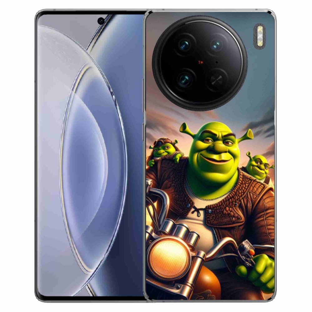 Gél borítás mmCase a Vivo X90 Pro-hoz - Shrek egy motorkerékpáron