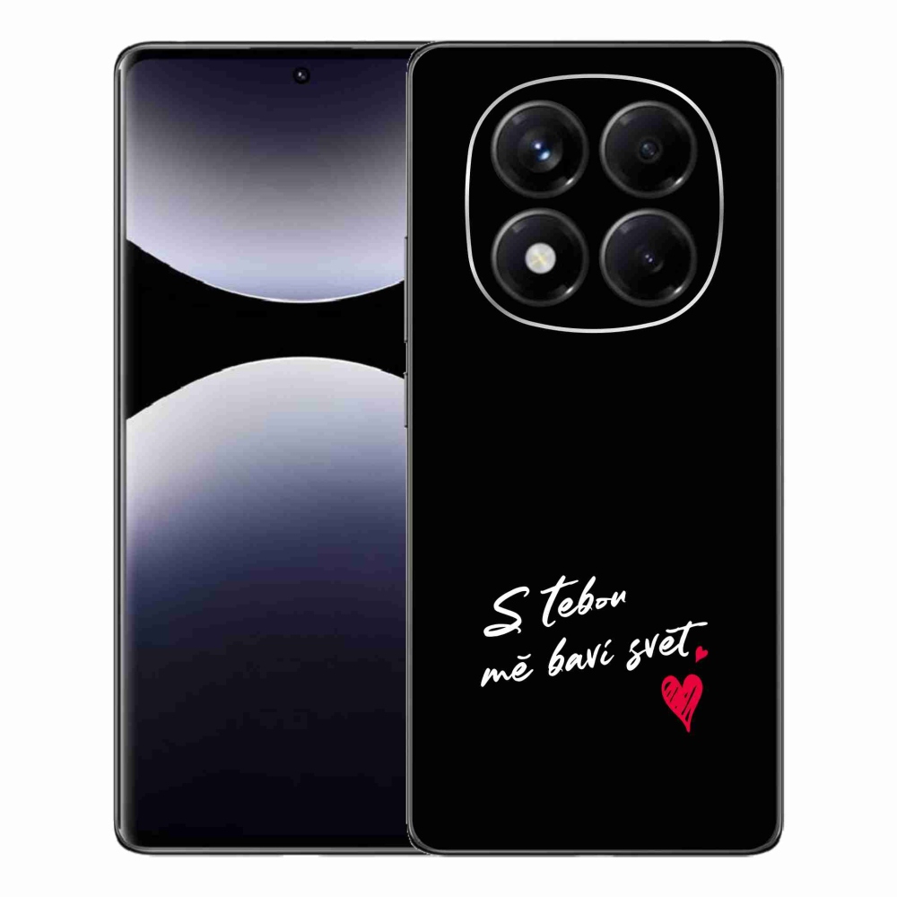 Gél borító mmCase a Xiaomi Redmi Note 14 Pro készülékhez - szerelmes szöveg 1 fekete háttér