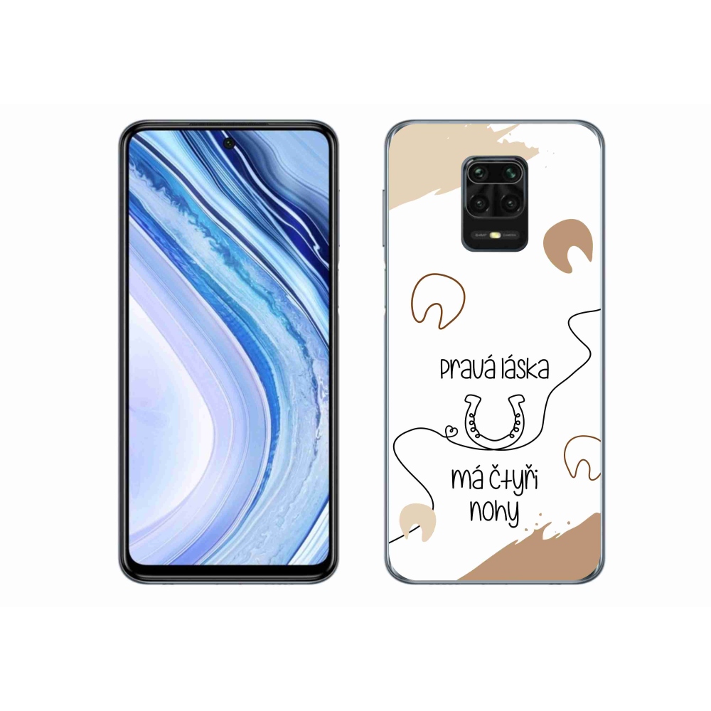 Gél borító mmCase a Xiaomi Redmi Note 9S-hez - ló motívum fehér háttérrel