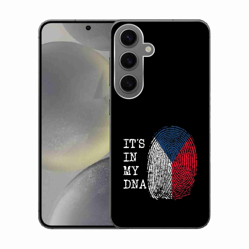 Gél védőhuzat mmCase Samsung Galaxy S24 - zászlós ujjlenyomat fekete háttérrel