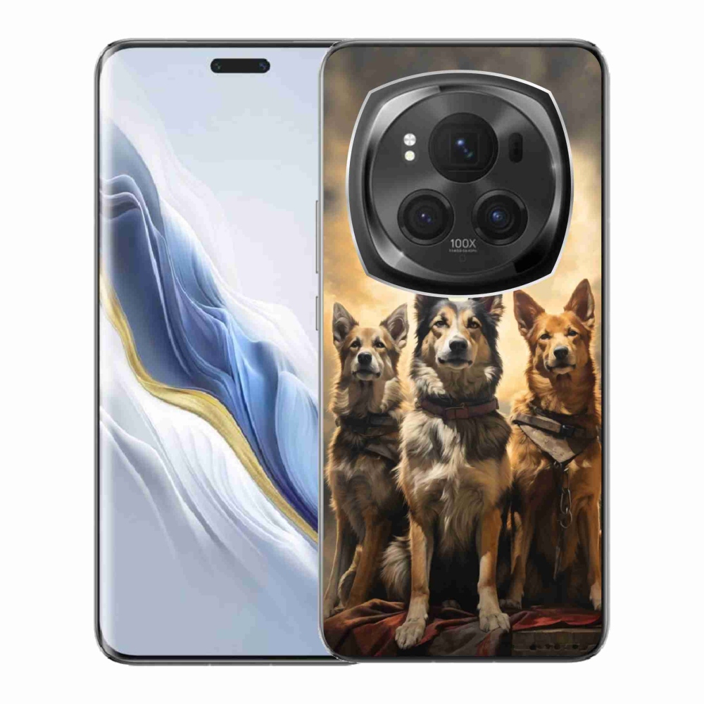 Zselés borítás mmCase a Honor Magic 6 Pro 5G számára - három kutya