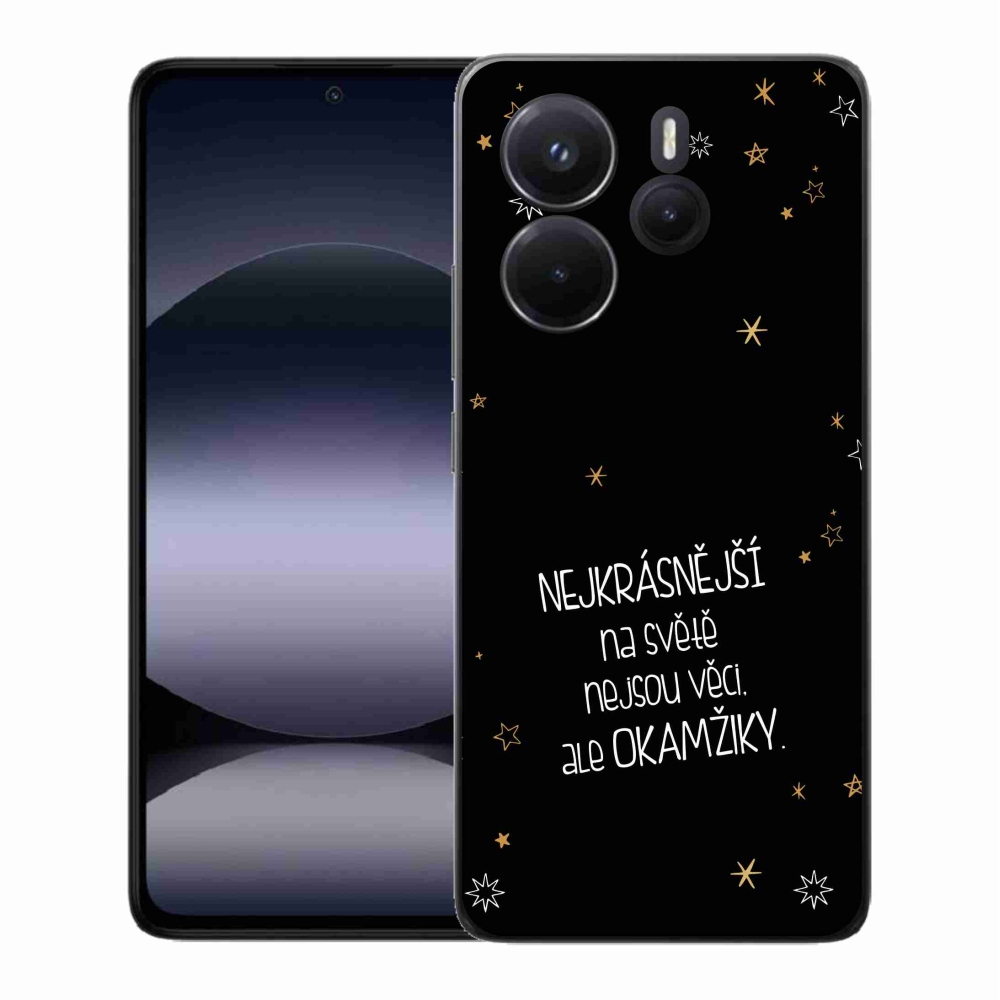 Gél borítás mmCase a Xiaomi Redmi Note 14-hez - idézet 4 fekete háttérrel