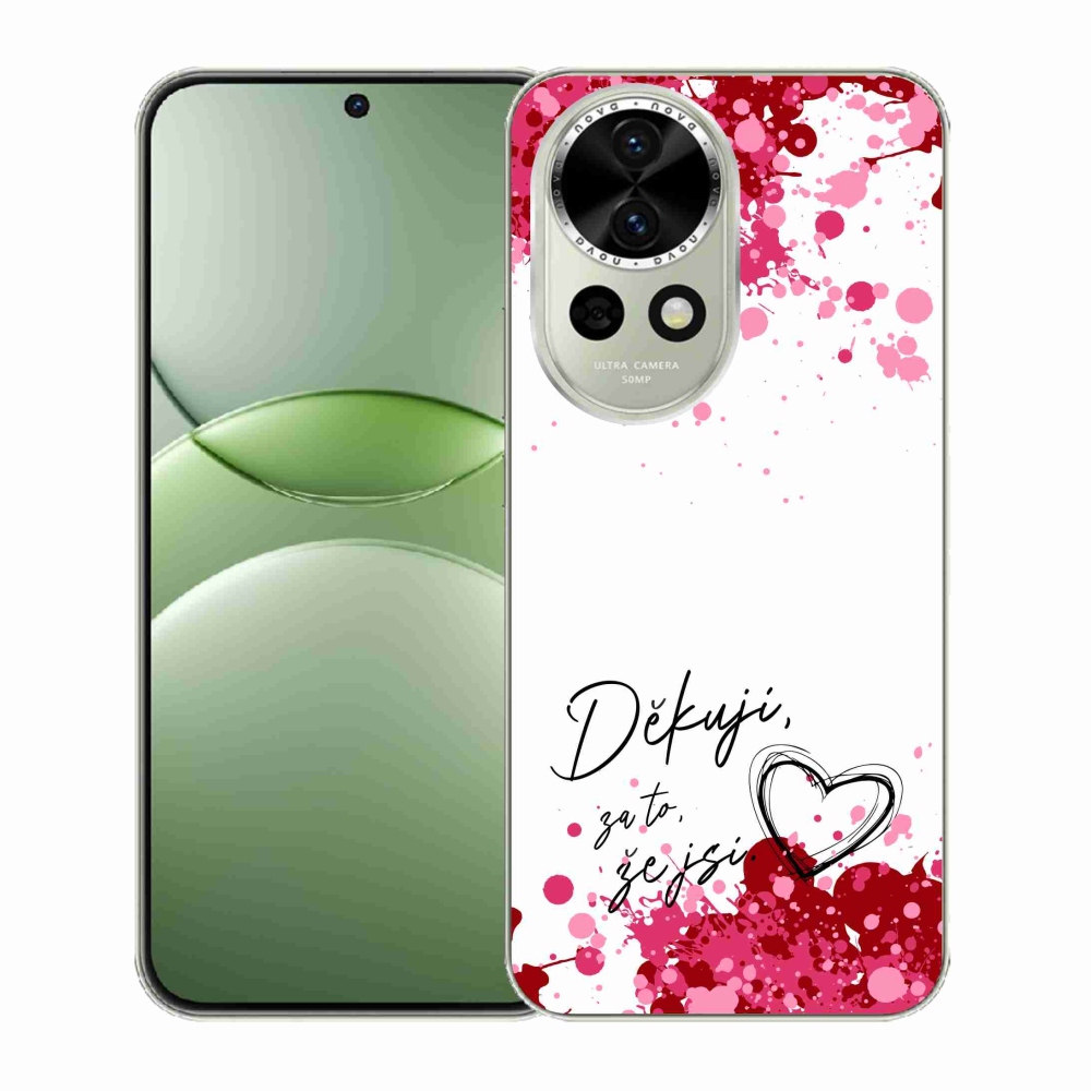 Gél borító mmCase a Huawei Nova 13 5G - szerelem szöveg 2 fehér háttérrel
