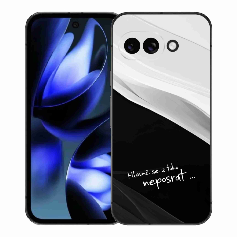 Gél borító mmCase a Google Pixel 9a számára - vicces szöveg 13 fekete és fehér háttérrel