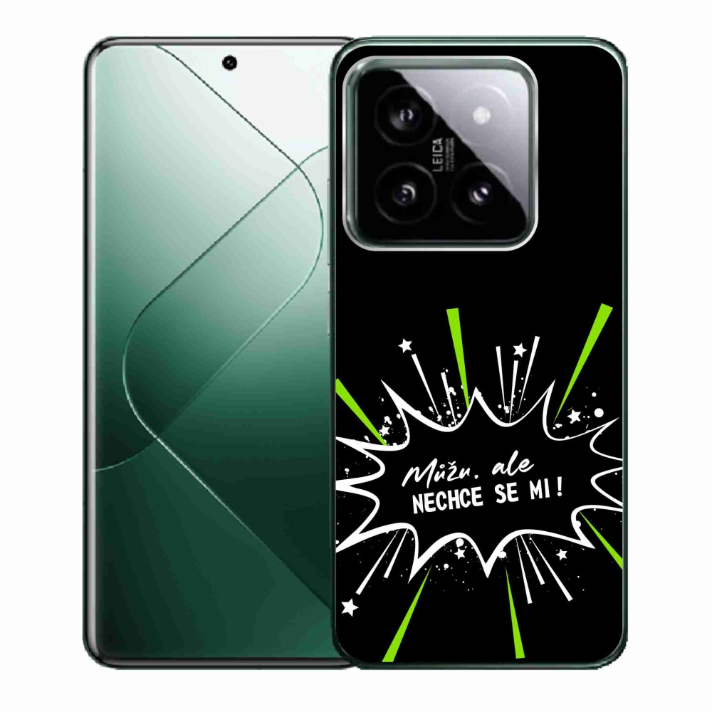 Gél borító mmCase a Xiaomi 14-hez - vicces szöveg 11 fekete háttérrel