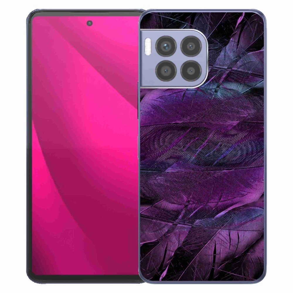 Zselés borítás mmCase a T-Mobile T Phone 2 Pro készülékhez - lila tollak