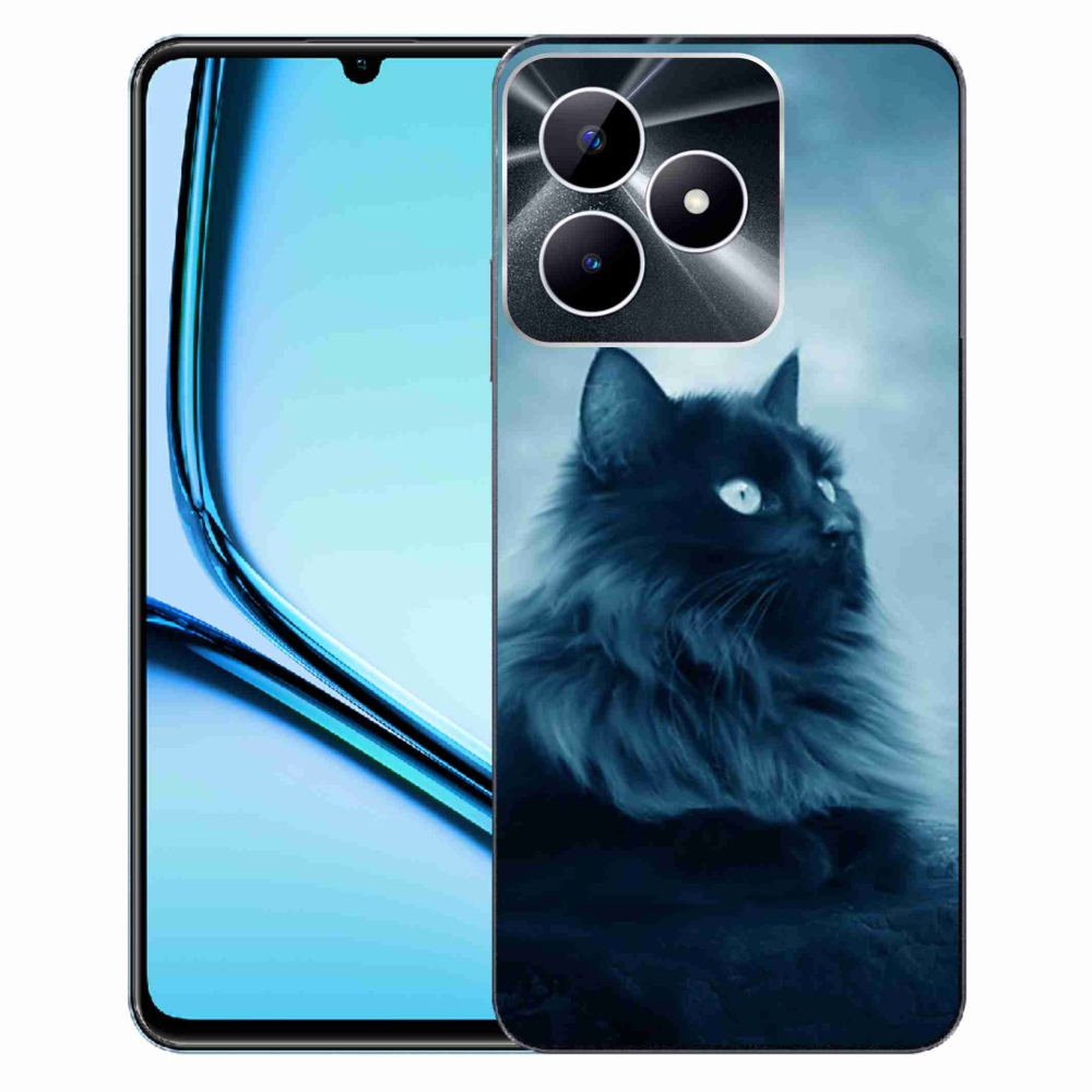 Gél tok mmCase a Realme Note 50 készülékhez - fekete macska 1