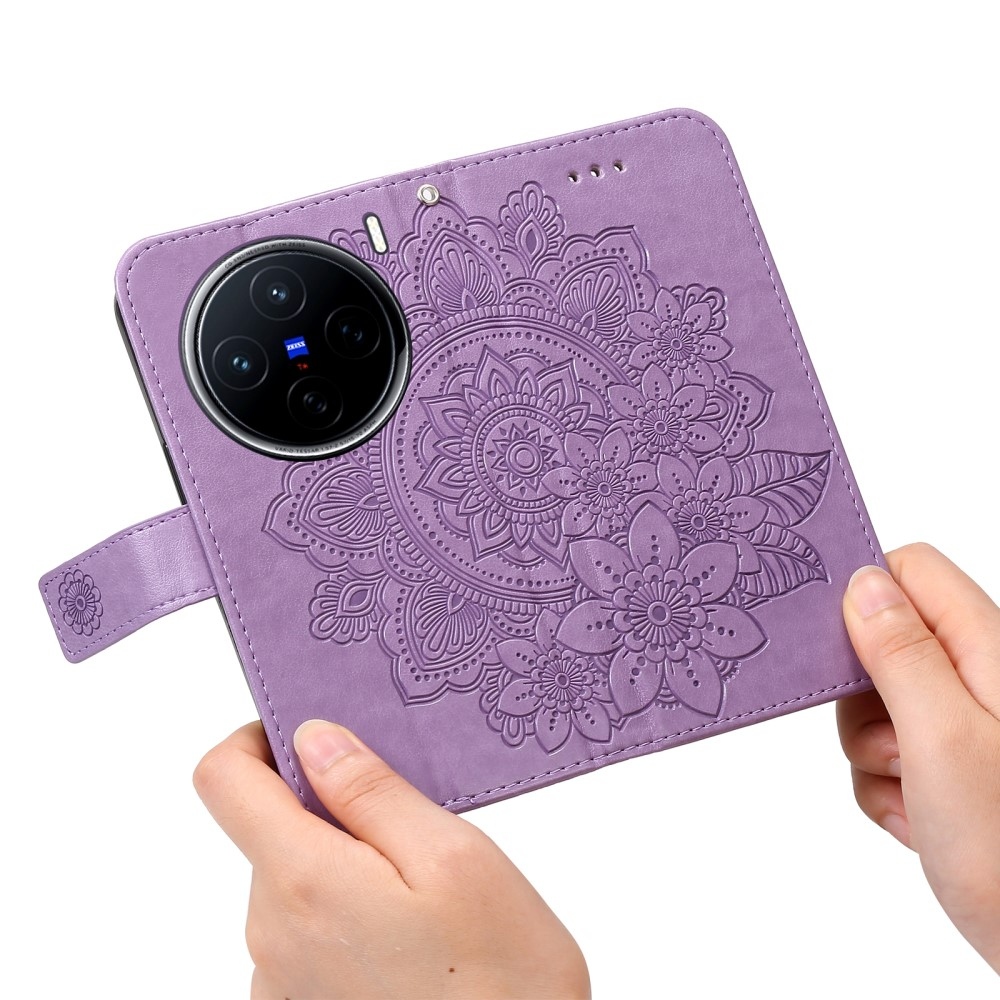 Mandala könyv tok a Vivo X200 5G készülékhez - lila