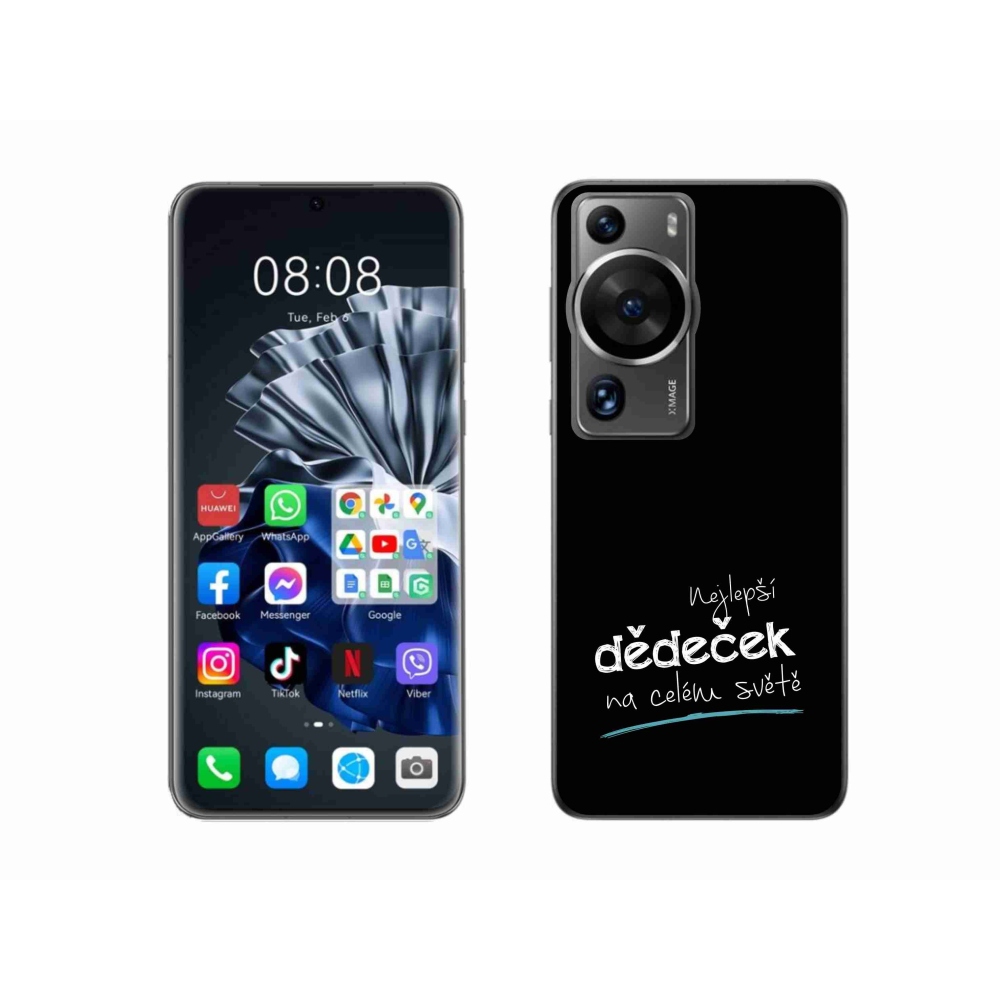 Gél borító mmCase a Huawei P60 Pro - a legjobb nagypapa 3 fekete háttérrel