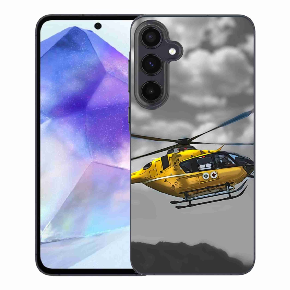 Zselés borítás mmCase Samsung Galaxy A55 5G - sárga helikopterhez