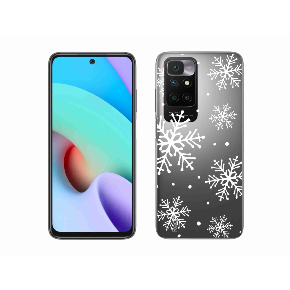 Zselés borítás mmCase a Xiaomi Redmi 10/Redmi 10 (2022) - fehér pelyhek átlátszó háttéren