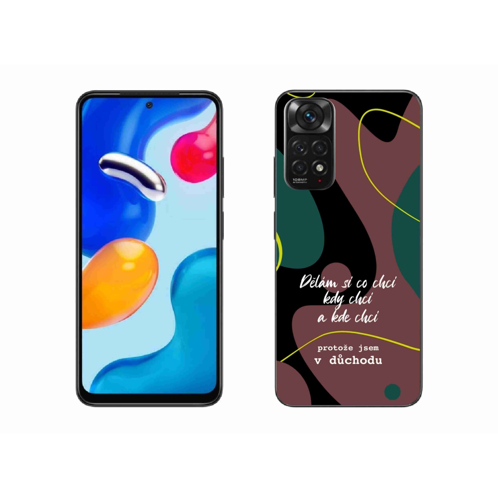 Gél borító mmCase a Xiaomi Redmi Note 11 4G-hez - vicces szöveg 10 fekete háttérrel