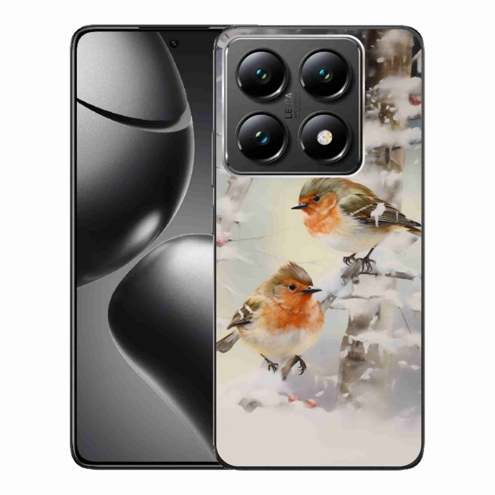 Gél borítás mmCase a Xiaomi 14T Pro számára - madarak télen