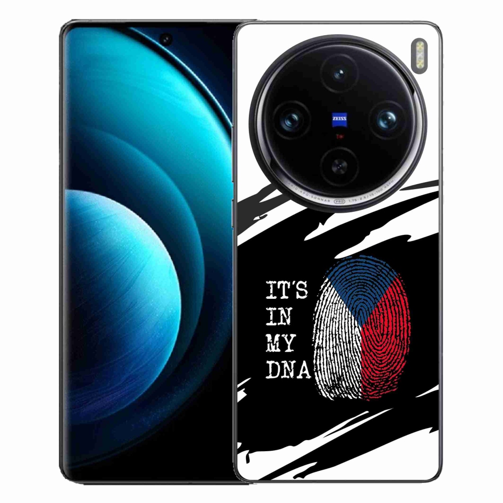 Gél borító mmCase a Vivo X100 Pro 5G - zászló ujjlenyomat fekete és fehér háttérrel