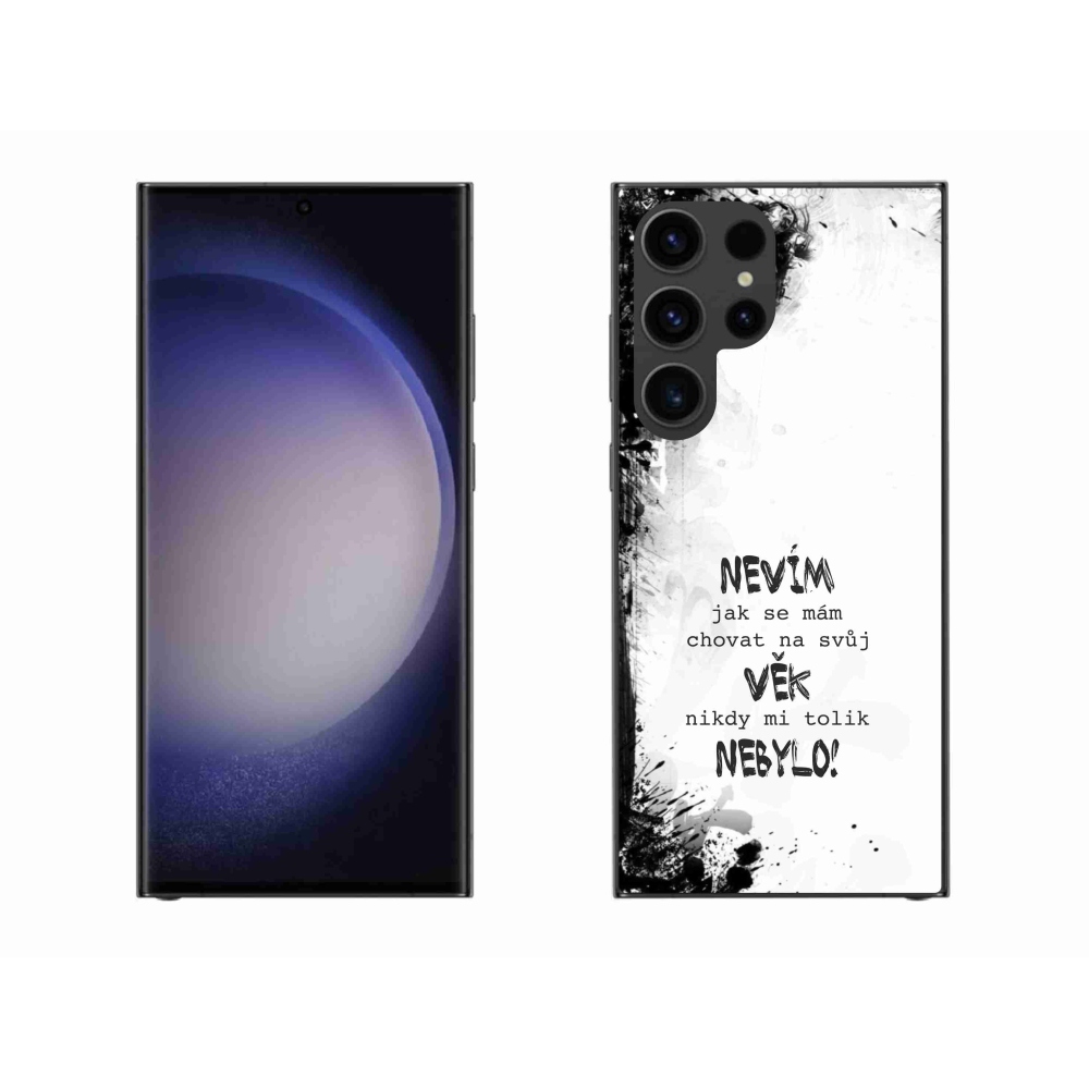 Gél borító mmCase Samsung Galaxy S23 Ultra 5G - vicces szöveg 14 fehér háttér