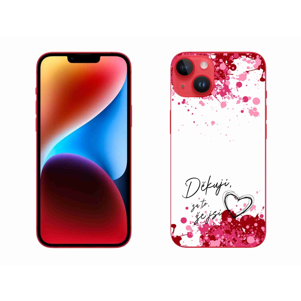 Gél borítás mmCase iPhone 14 Plus készülékhez - szerelmes szöveg 2 fehér háttér