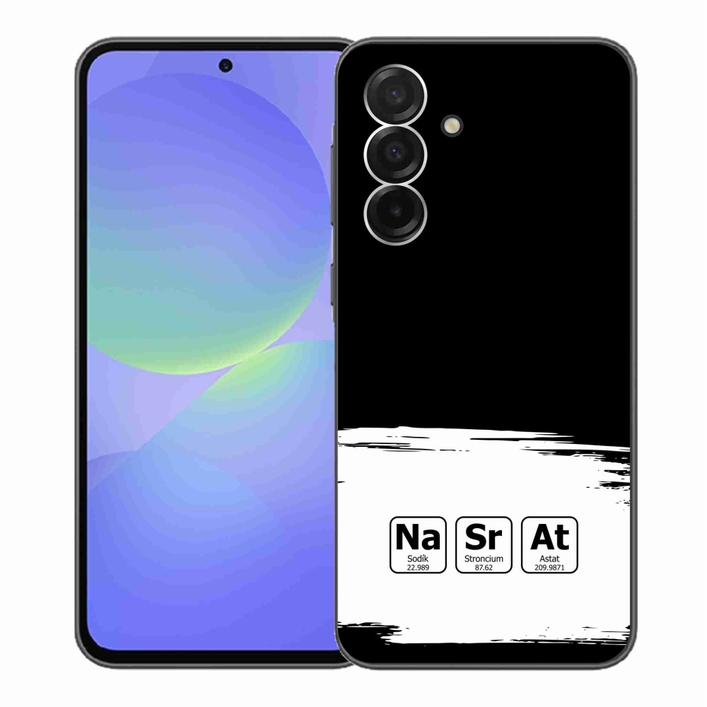 Gél borító mmCase Samsung Galaxy A36 5G - kémiai elemek fehér és fekete háttérrel