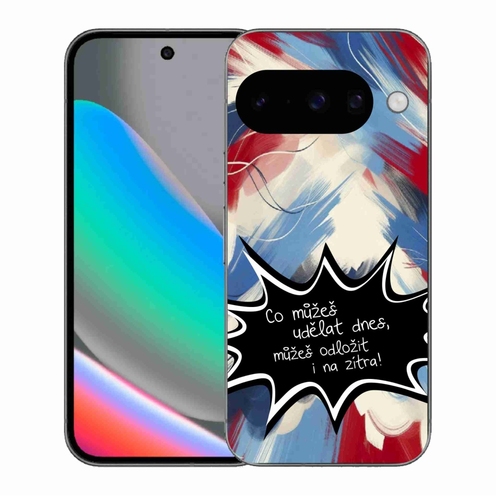 Gél borító mmCase a Google Pixel 10 számára - vicces szöveg 9 fekete háttér