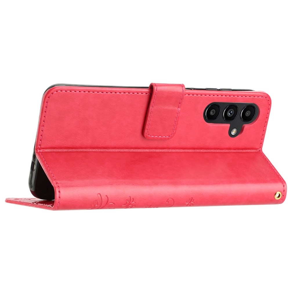 Virágok könyv tok Samsung Galaxy A05s készülékhez - piros