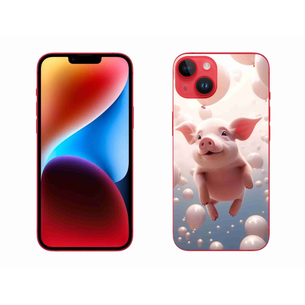 Gél borítás mmCase iPhone 14 Plus készülékhez - malacka lufikkal