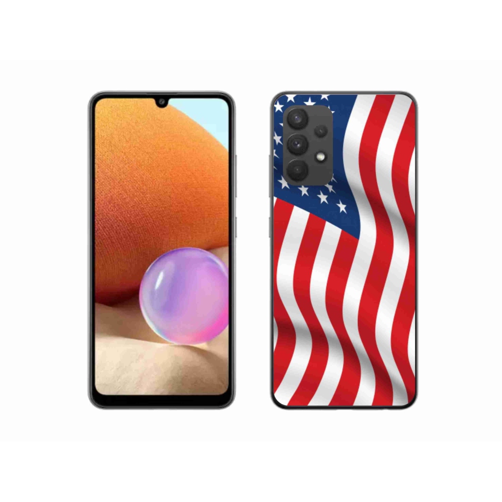 Gél borítás mmCase Samsung Galaxy A32 4G - amerikai zászlóhoz