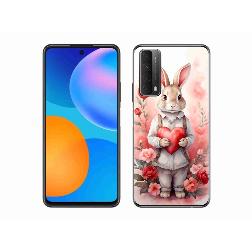 Zselés borítás mmCase a Huawei P Smart (2021) - nyúl szívvel
