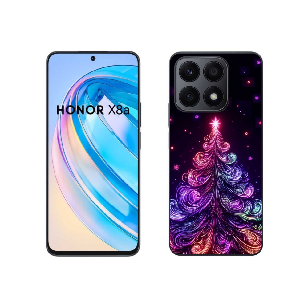 Gél borítás mmCase a Honor X8a számára - neon karácsonyfa 1