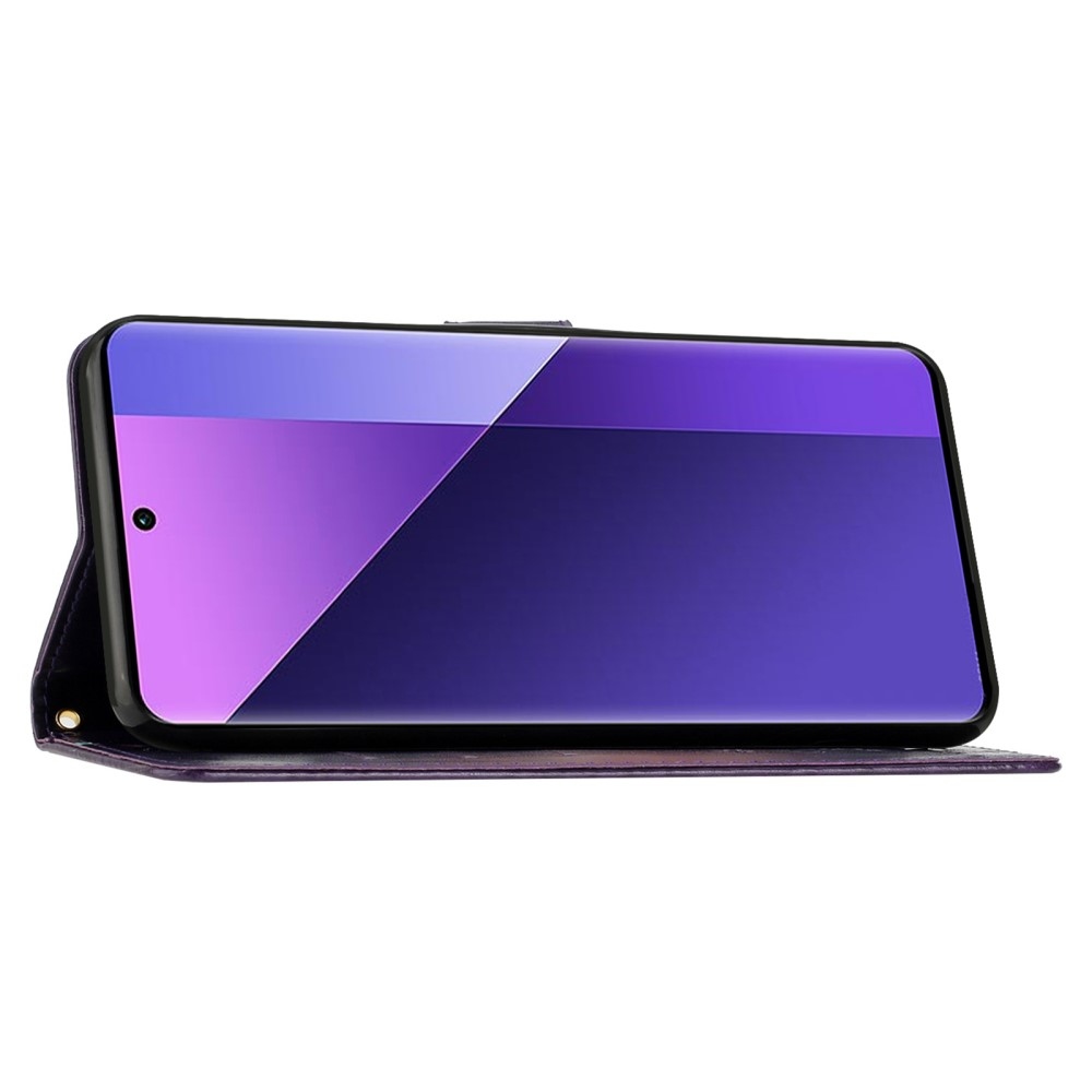 Virágok könyv tok Samsung Galaxy A26 5G - sötét lila